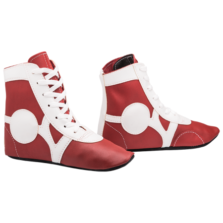 Купить Обувь для самбо SM-0102, кожа, красный Rusco в Духовщине 