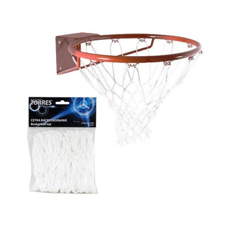 Купить Сетка баскетбольная Torres, нить 4 мм, белая в Духовщине 