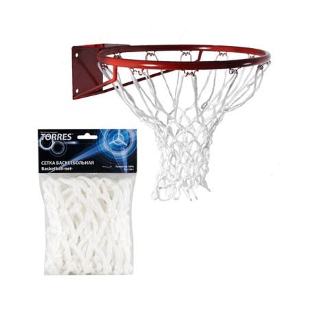 Купить Сетка баскетбольная Torres, нить 6 мм, белая в Духовщине 
