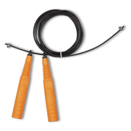 Купить Скакалка высокооборотная Кроссфит стальной шнур в оплетке 2.9 м чёрно-оранжевая в Духовщине 